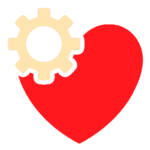 Иконка сердца с шестеренкой